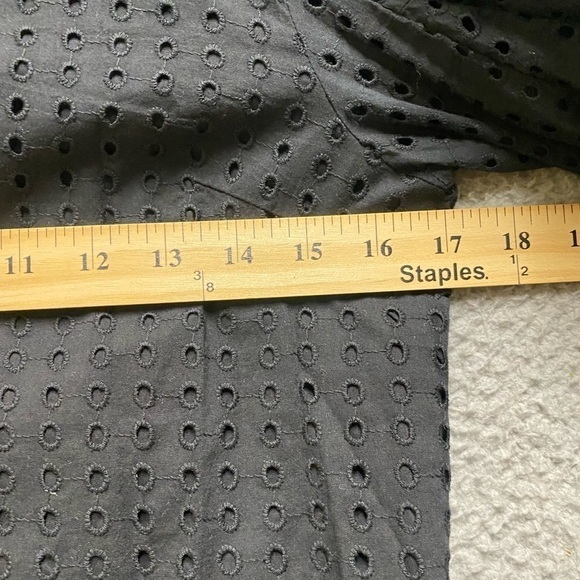 A New Day Women's Black Short Puff Sleeve Eyelet Dress Top Size XS cotton - Picture 7 of 9